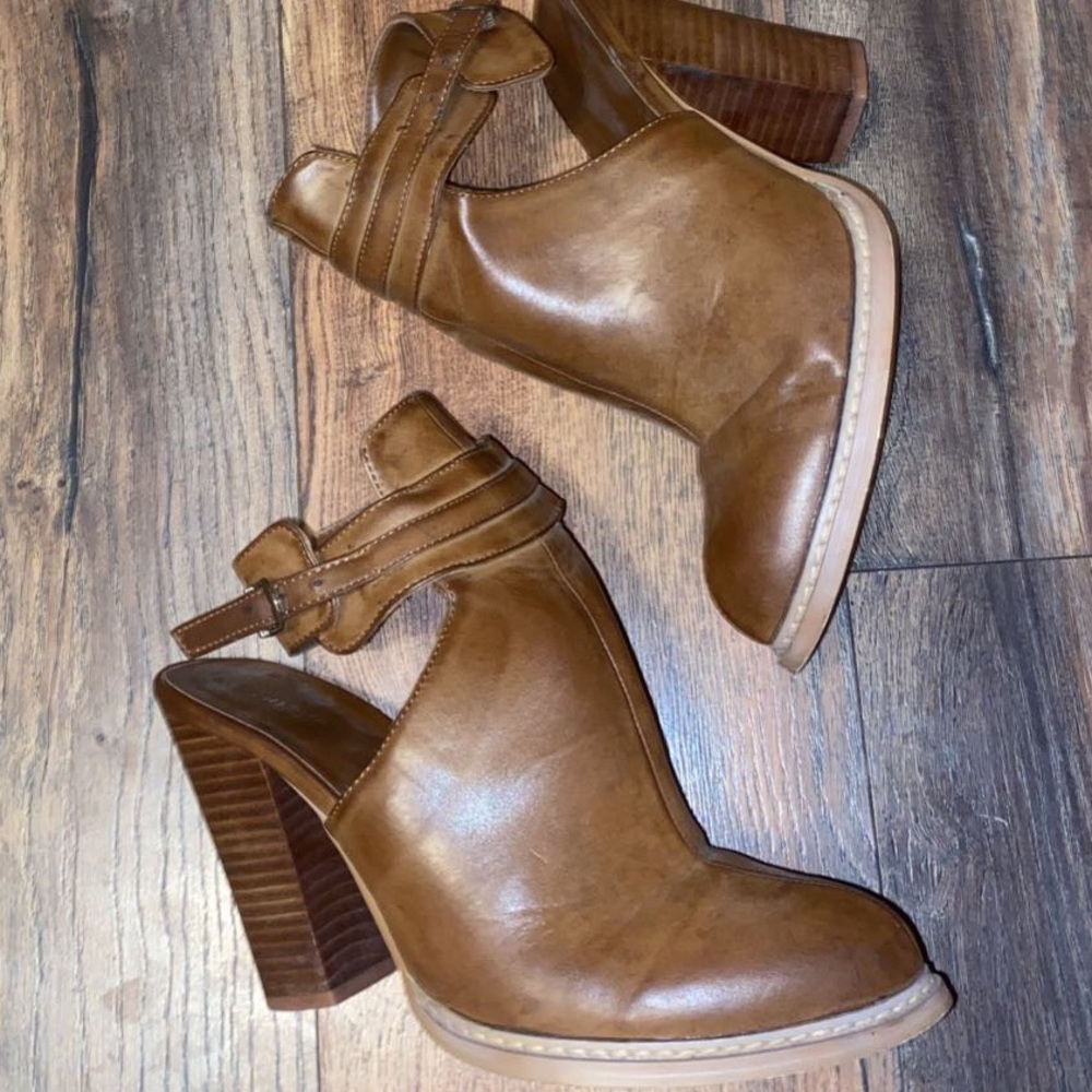 Chinese Laundry Brown Booties with Open Heel
